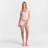 COTTON JERSEY SCOOP NECK T-SHIRT | CHERRY BLOSSOM