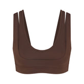 NikeSKIMS MATTE DOUBLE STRAP SCOOP BRA | DARK SEPIA