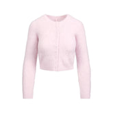 BRUSHED ALPACA LONG SLEEVE CARDIGAN | CHERRY BLOSSOM