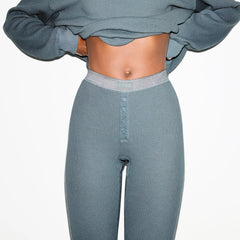 HEAVY WAFFLE BUTTON FRONT LEGGING | ZIRCON
