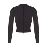 NikeSKIMS RIBBED SEAMLESS ZIP UP CROP JACKET | OBSIDIAN