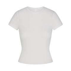 SHEER RIB T-SHIRT | SNOW