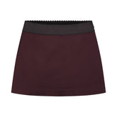 SATIN MINI SKIRT | CURRANT