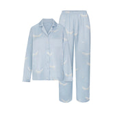 WOVEN SHINE LONG SLEEP SET | AERO WING HEARTS PRINT