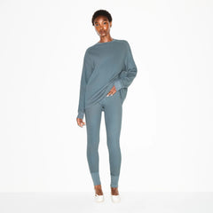 HEAVY WAFFLE BUTTON FRONT LEGGING | ZIRCON
