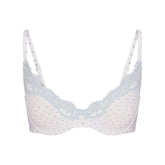 FITS EVERYBODY LACE UNLINED SCOOP BRA | SLATE PIN DOT PRINT