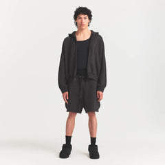 HEAVYWEIGHT FLEECE MENS CARGO SHORT | WASHED ONYX