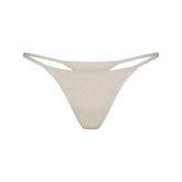 LIGHTWEIGHT COTTON STRING THONG | OATMEAL HEATHER