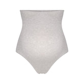 COTTON JERSEY MATERNITY HIGH-WAISTED THONG | LIGHT HEATHER GREY