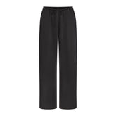 LIGHTWEIGHT SATIN STRAIGHT LEG PANT | OBSIDIAN