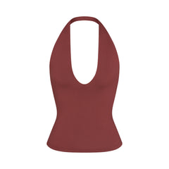 SMOOTH LAYERS HALTER TOP | HENNA