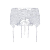 SKIMS LACE GARTER SKIRT | SNOW