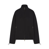 NEOPRENE OUTERWEAR OVERSIZED MOCK NECK JACKET | OBSIDIAN