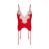 SILK LACE GARTER CAMI AND SHORT SET | RUBY CONTRAST