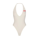 COTTON JERSEY DEEP PLUNGE HALTER BODYSUIT | MARBLE SKIMS EIGHTY