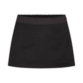 SATIN MINI SKIRT | OBSIDIAN
