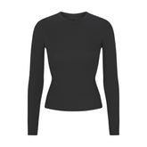 COTTON RIB LONG SLEEVE T-SHIRT | SOOT