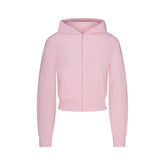 COTTON JERSEY ZIP UP HOODIE | CHERRY BLOSSOM