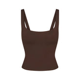 NikeSKIMS MATTE SQUARE NECK TANK | DARK SEPIA