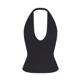 SMOOTH LAYERS HALTER TOP | OBSIDIAN