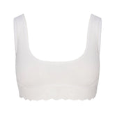 LIGHTWEIGHT COTTON LACE SCOOP BRALETTE | SNOW