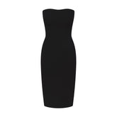 THE ESSENTIAL COLLECTION STRAPLESS MIDI DRESS | OBSIDIAN