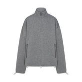 NEOPRENE OUTERWEAR OVERSIZED MOCK NECK JACKET | DARK HEATHER GREY