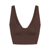NikeSKIMS MATTE V-NECK BRA TOP | DARK SEPIA