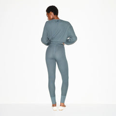 HEAVY WAFFLE BUTTON FRONT LEGGING | ZIRCON