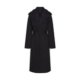 BOYFRIEND FLEECE OVERSIZED TRENCH COAT | ONYX