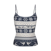 LOGO PLUSH POINTELLE CAMI | NAVY DEER FAIR ISLE