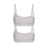 COTTON JERSEY MATERNITY NURSING SCOOP BRALETTE 2-PACK | LIGHT HEATHER GREY