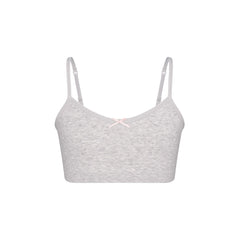 COTTON SEAMLESS JUNIORS BRALETTE 2-PACK | LIGHT HEATHER GREY AND SOOT