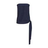 COTTON JERSEY TIE SIDE TUBE TOP | NAVY