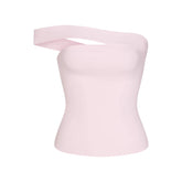 COTTON JERSEY ASYMMETRICAL TOP | CHERRY BLOSSOM