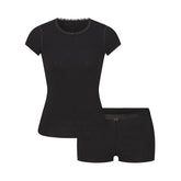LOGO POINTELLE BABY TEE AND MICRO SHORT SET | SOOT
