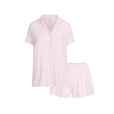 SKIMS SLEEP SHORT SLEEVE BUTTON UP SET | BLOOM
