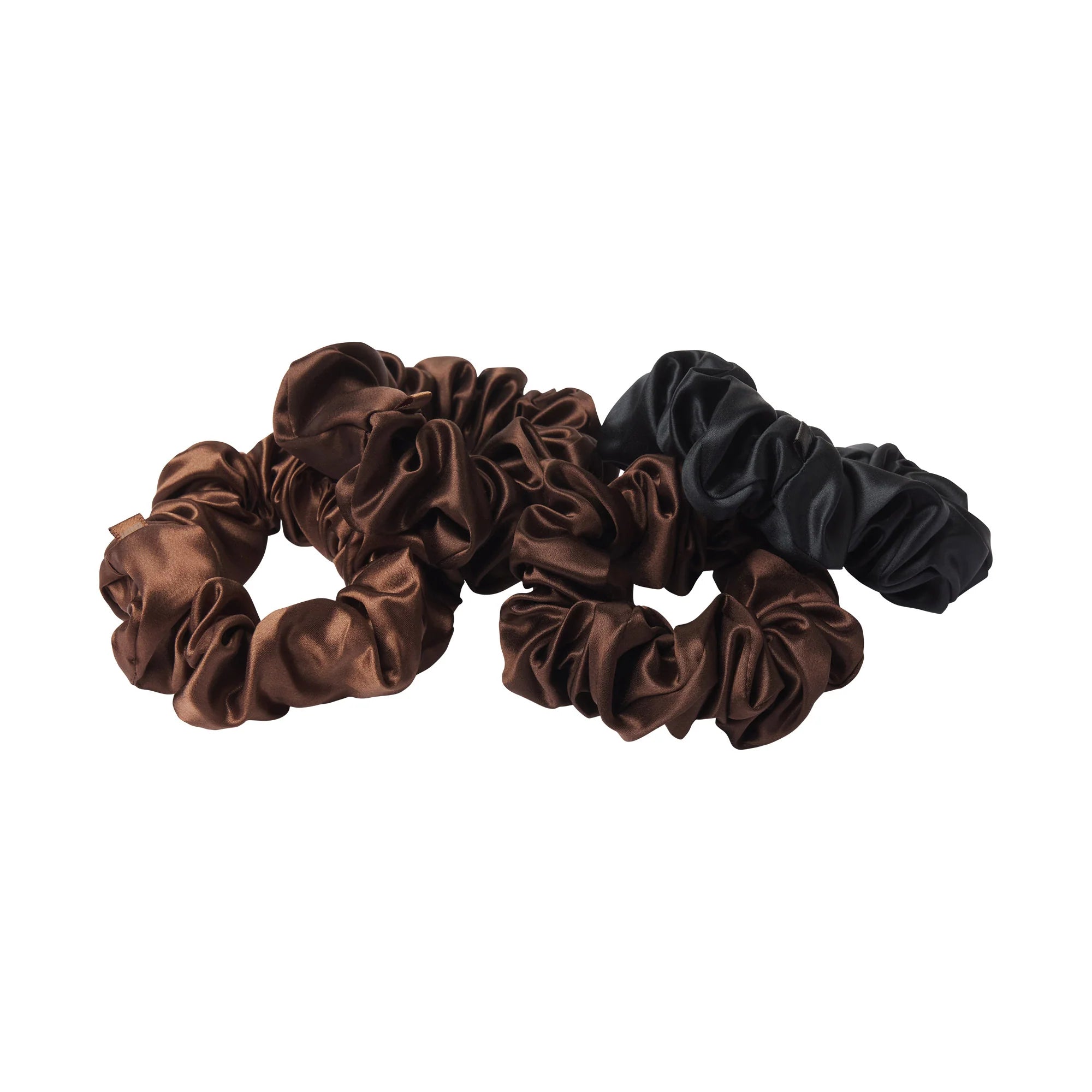 SLIP X SKIMS PURE SILK LARGE SCRUNCHIES 4-PACK | DEEP