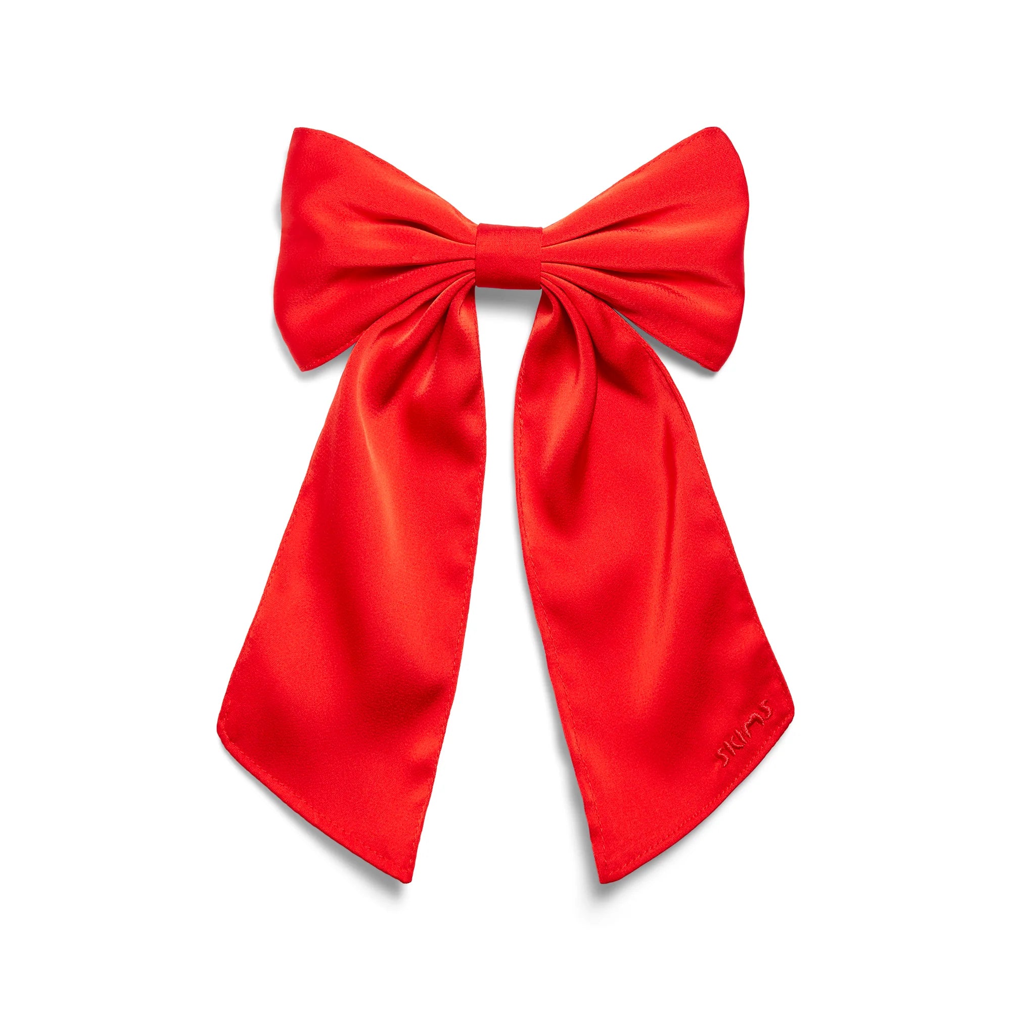 SATIN JUMBO BOW CLIP | RUBY
