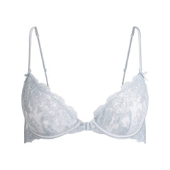 EMBROIDERED LINGERIE FRONT CLOSE UNLINED BRA | PEARL