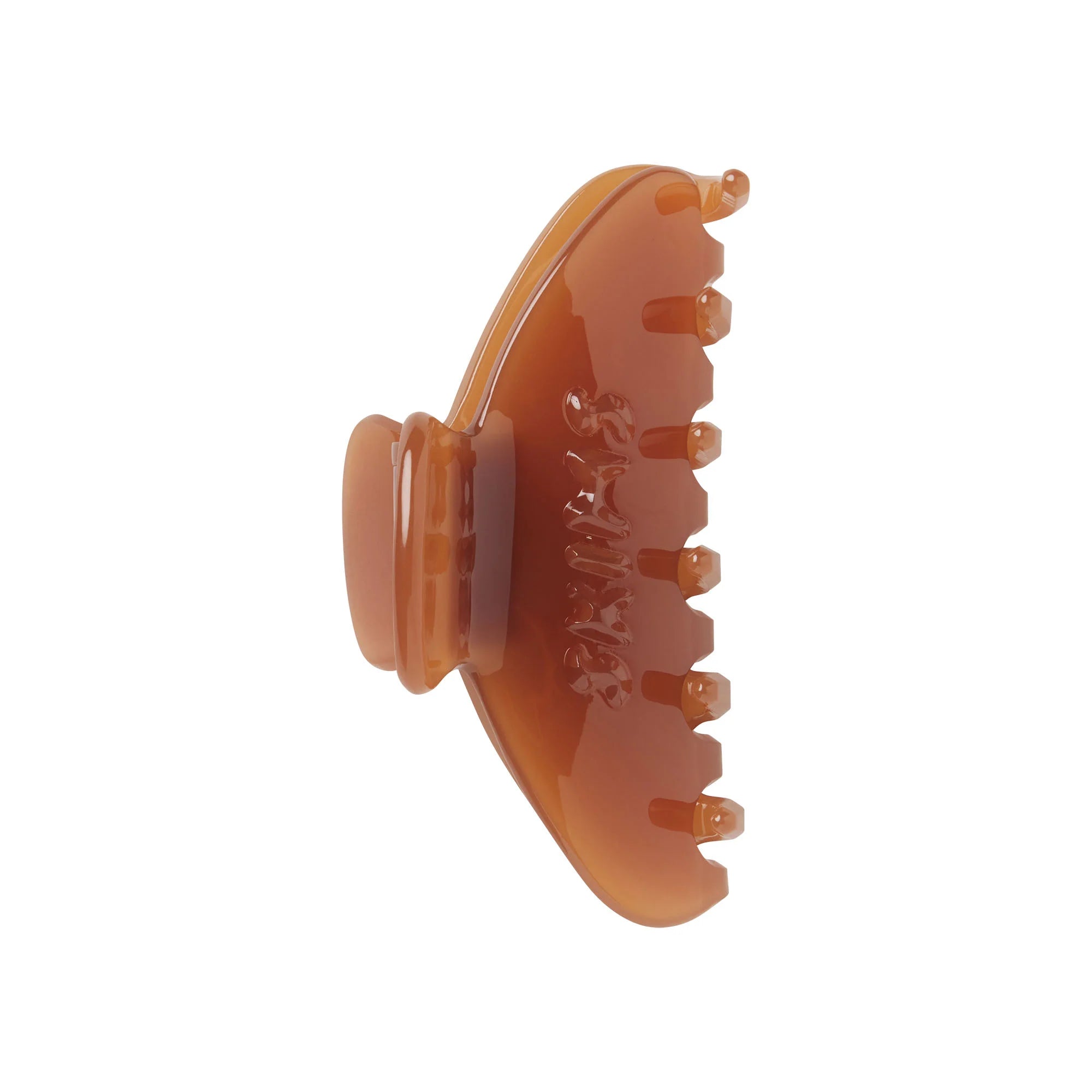 GETTING READY ACCESSORIES EMBOSSED LOGO MINI CLAW CLIP | ALMOND