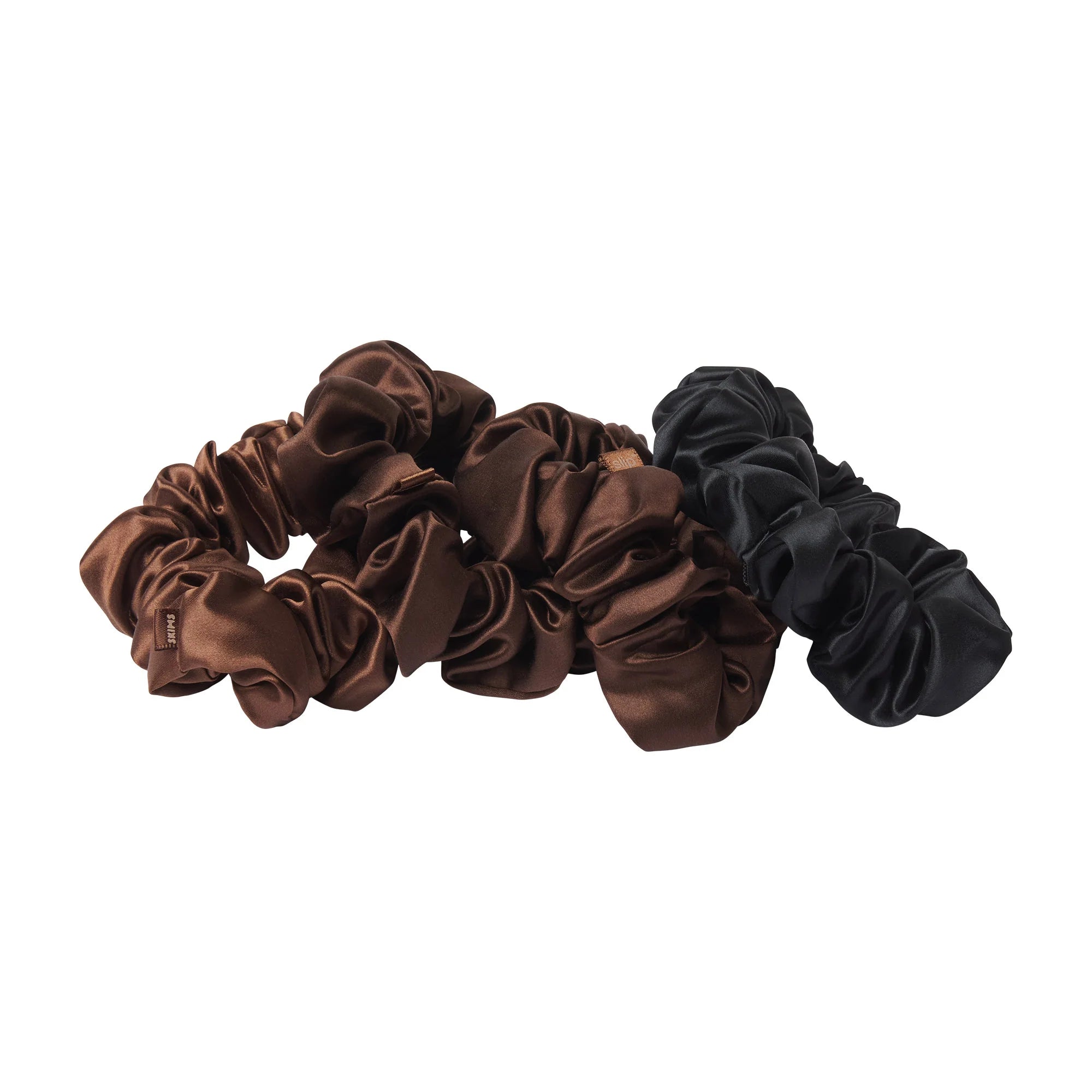 SLIP X SKIMS PURE SILK LARGE SCRUNCHIES 4-PACK | DEEP