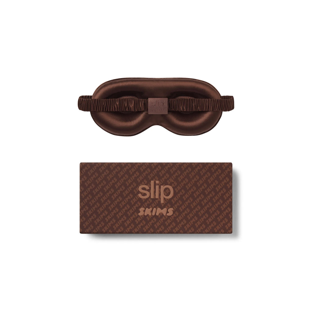 SLIP X SKIMS PURE SILK CONTOUR SLEEP MASK | COCOA