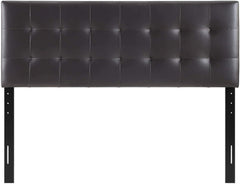 Tufted Faux Leather Upholstered Queen Headboard, White(Brown,King)