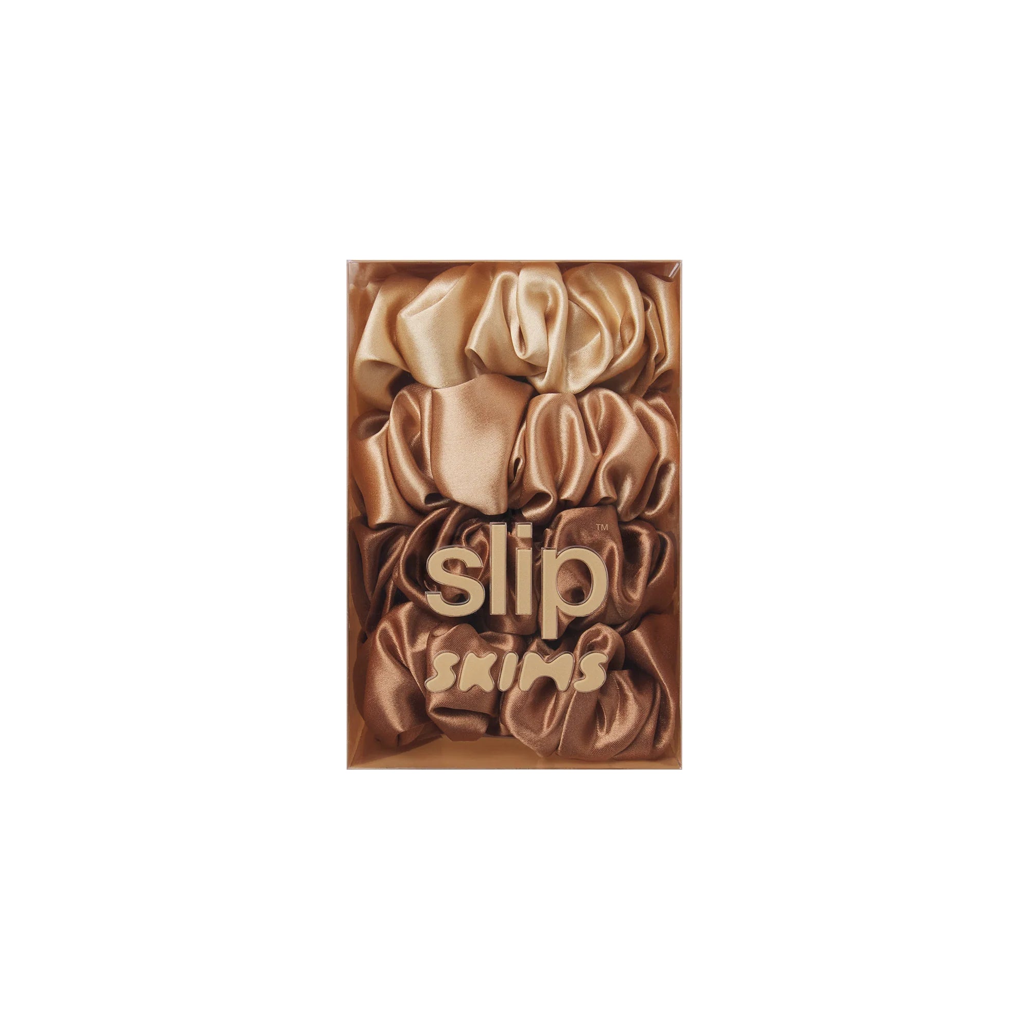 SLIP X SKIMS PURE SILK LARGE SCRUNCHIES 4-PACK | FAIR