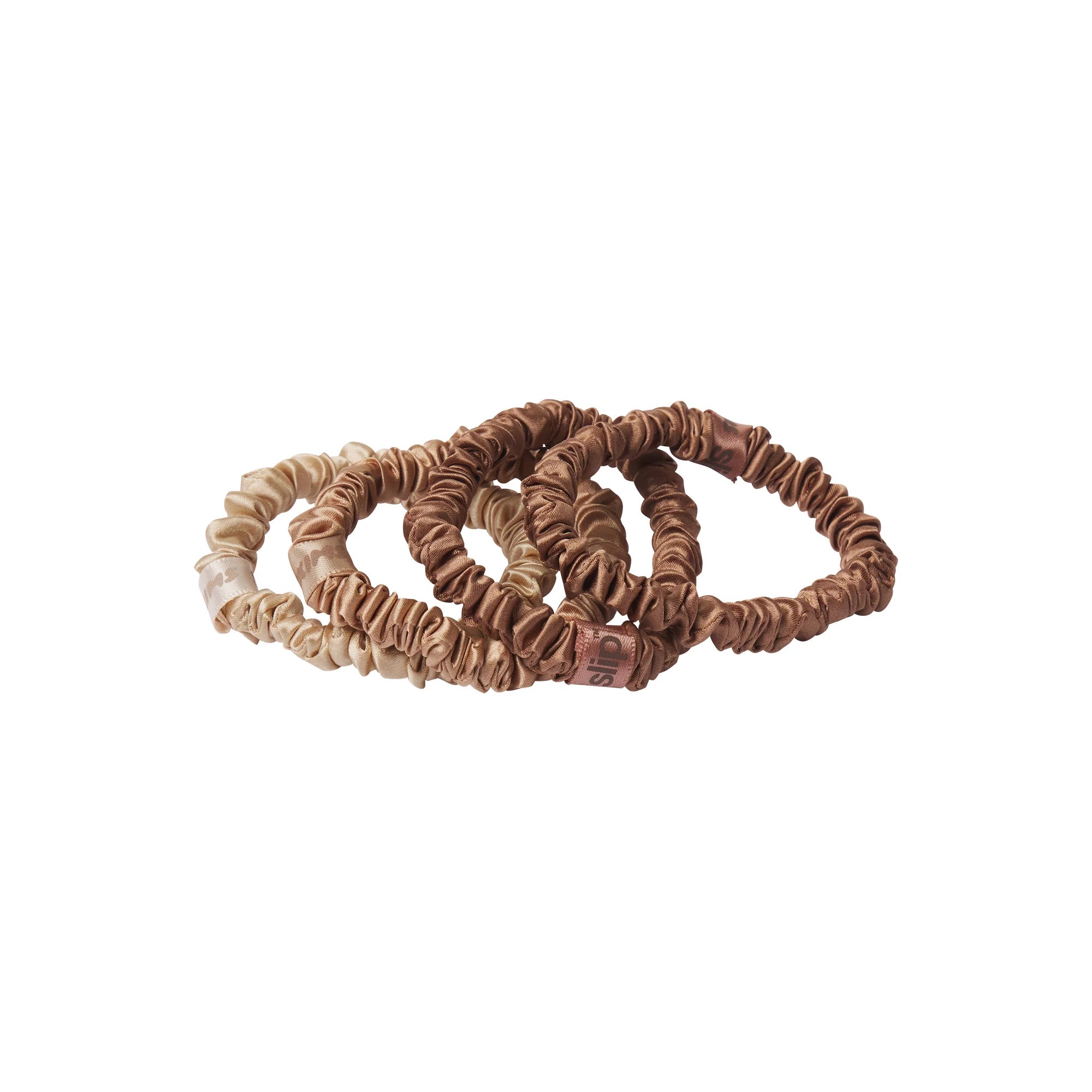 SLIP X SKIMS PURE SILK SKINNY SCRUNCHIES 4-PACK | FAIR