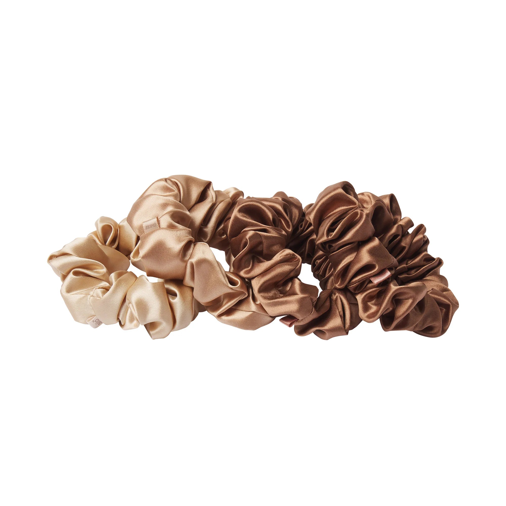 SLIP X SKIMS PURE SILK LARGE SCRUNCHIES 4-PACK | FAIR