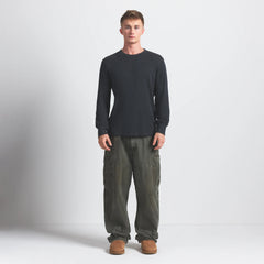 WAFFLE MENS LONG SLEEVE TOP | GRAPHITE