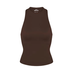 NikeSKIMS MATTE MOCK NECK RACER TANK | DARK SEPIA