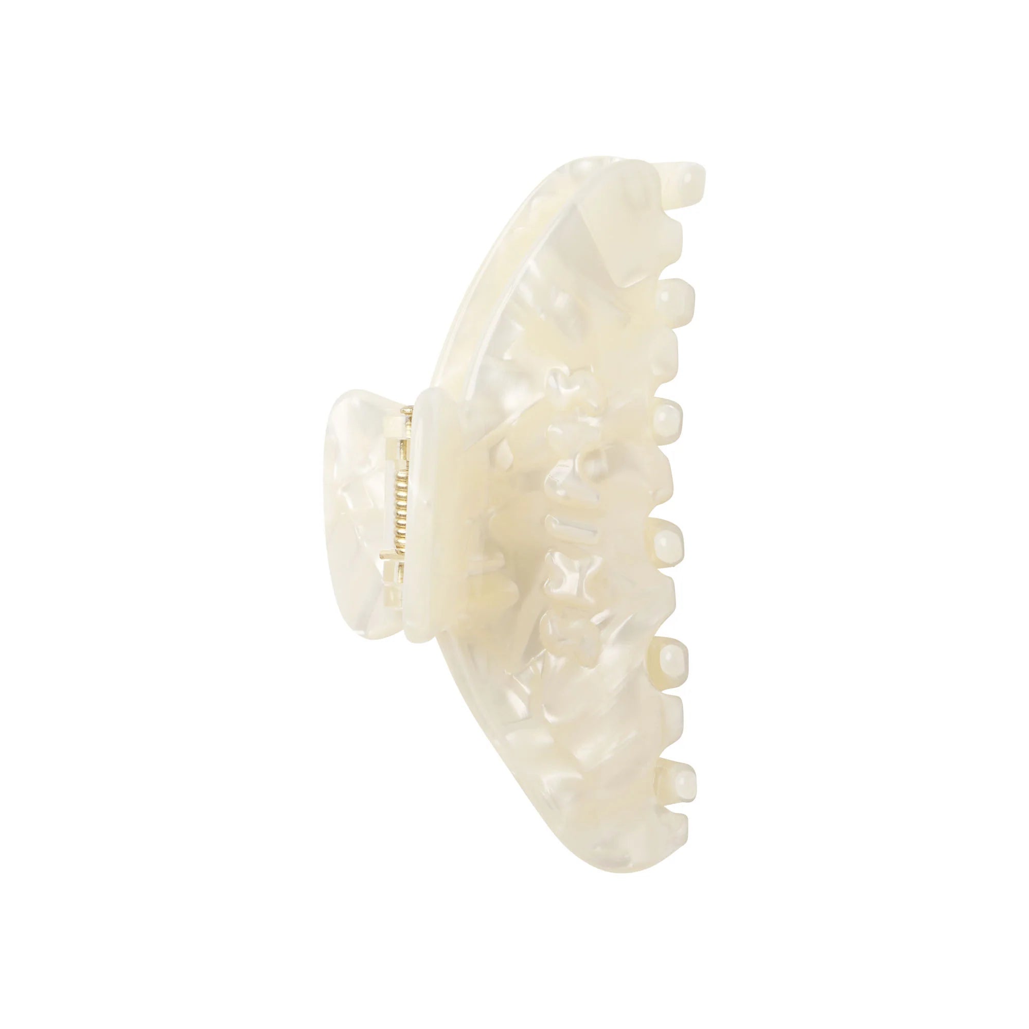 GETTING READY ACCESSORIES EMBOSSED LOGO CLAW CLIP | IVORY PEARL